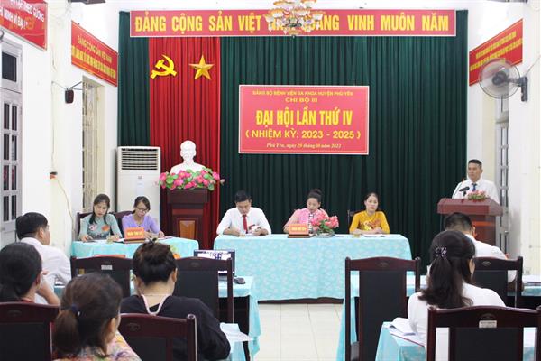 Chi bộ III Bệnh viện đa khoa huyện đại hội điểm lần thứ IV, Nhiệm kỳ 2023-2025